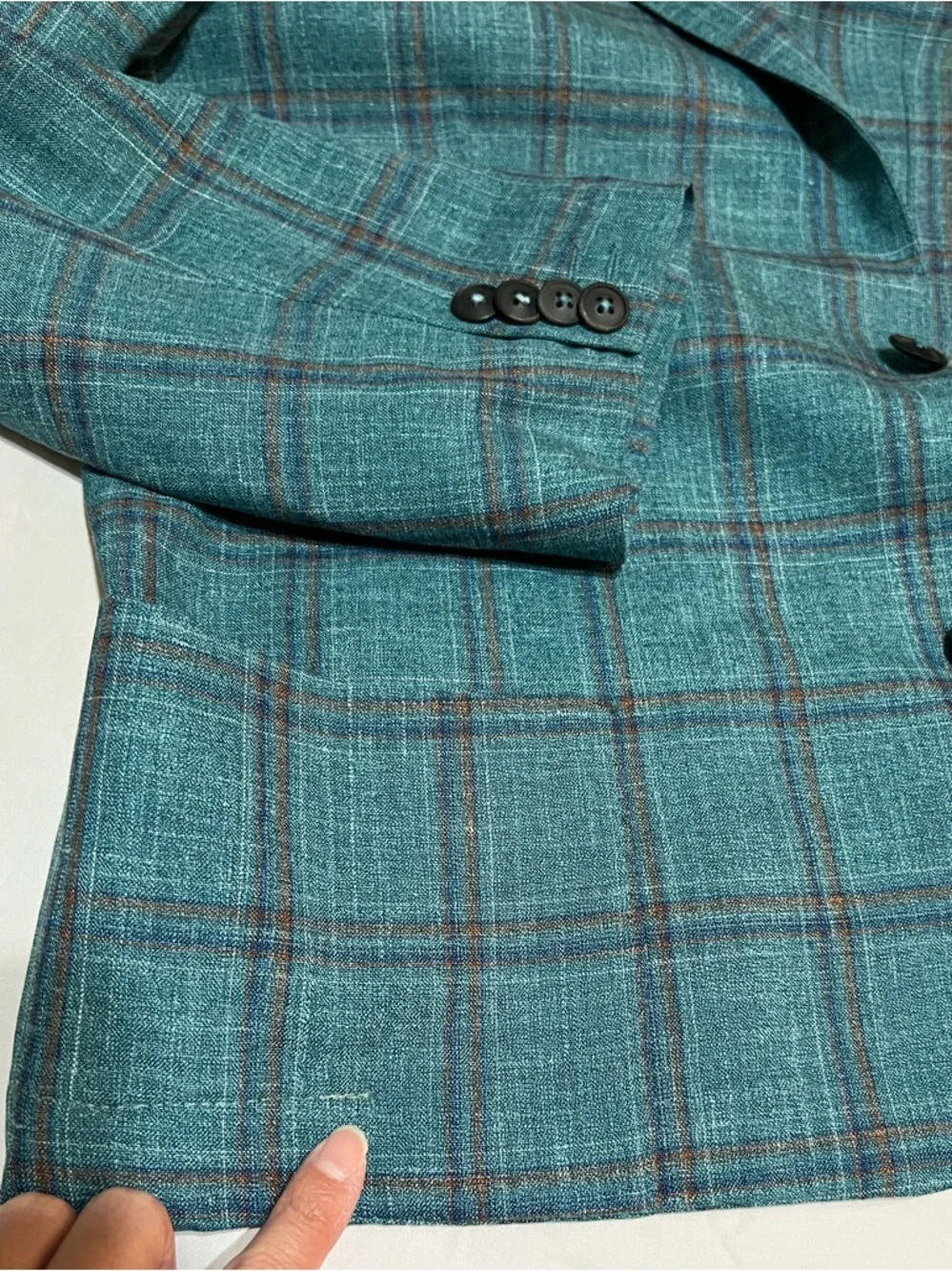 Saks Fifth Avenue x Loro Piana Tailored Cropped Silk/Wool/Linen Blazer READ DESC
